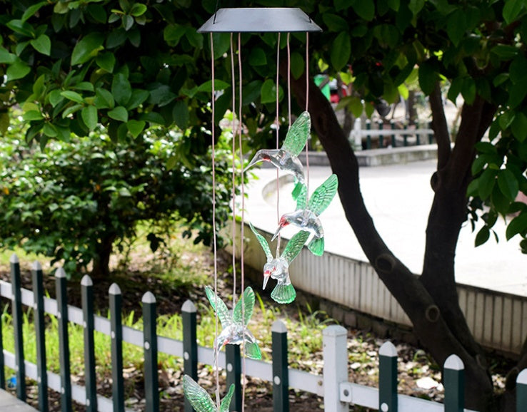 Color Changing Solar Power Wind Chime Crystal Ball