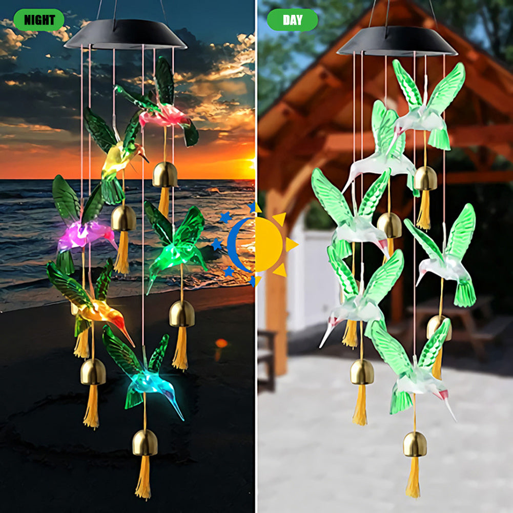 Color Changing Solar Power Wind Chime Crystal Ball