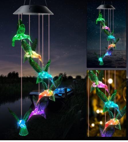 Color Changing Solar Power Wind Chime Crystal Ball