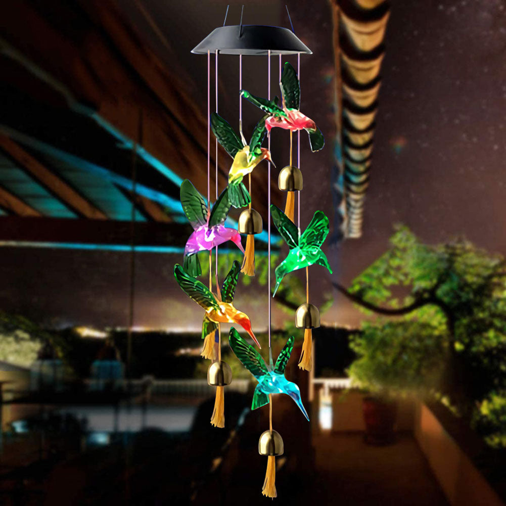 Color Changing Solar Power Wind Chime Crystal Ball