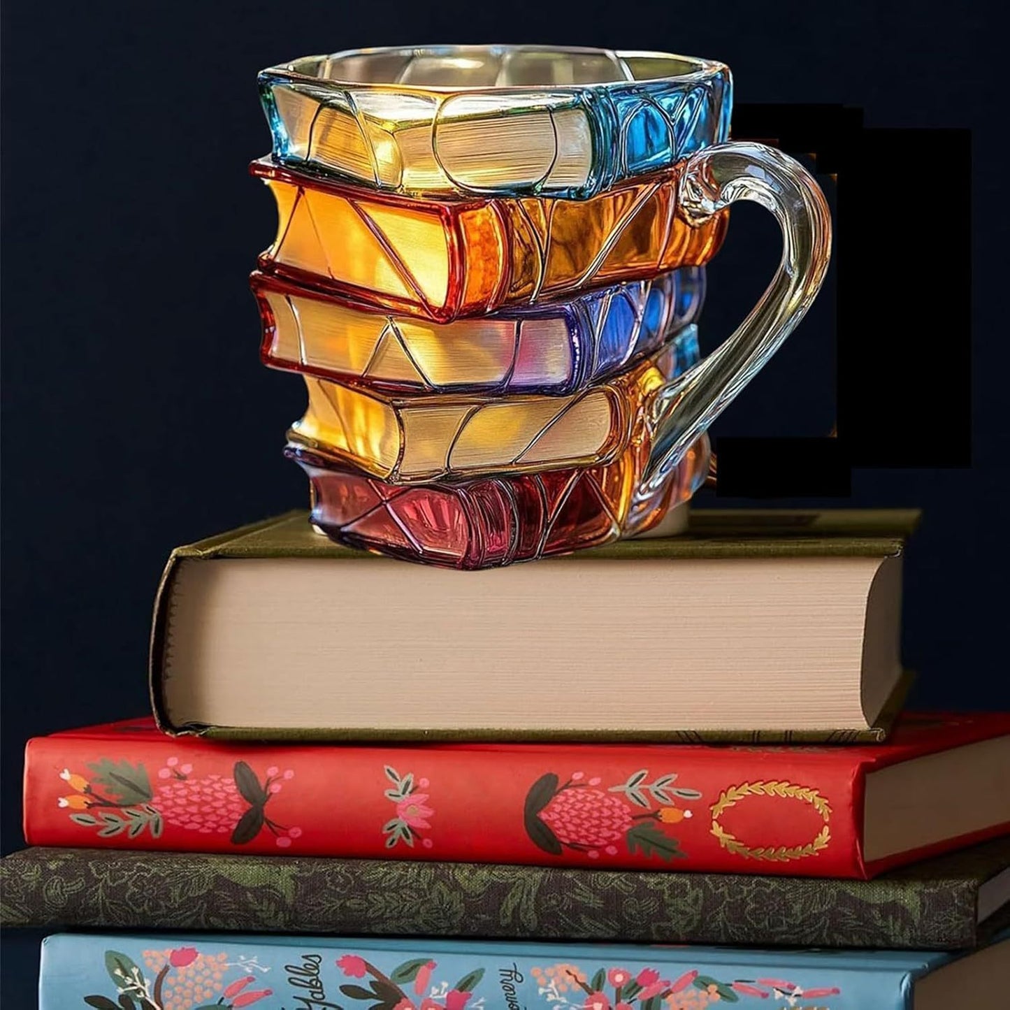Painted Book Coffee Cup | Unique Ceramic Mug for Readers