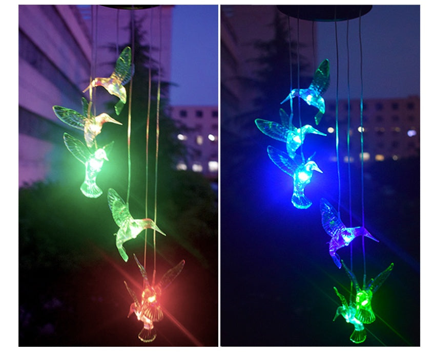 Color Changing Solar Power Wind Chime Crystal Ball