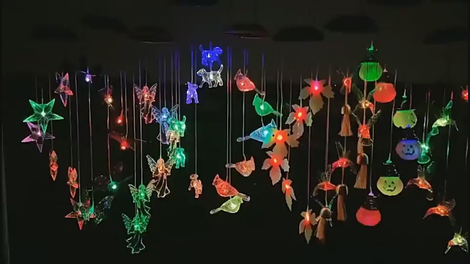 Color Changing Solar Power Wind Chime Crystal Ball